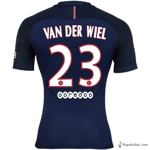 Camiseta Paris Saint Germain Replica Primera Ropa Van Der Wiel 2016/17 Azul